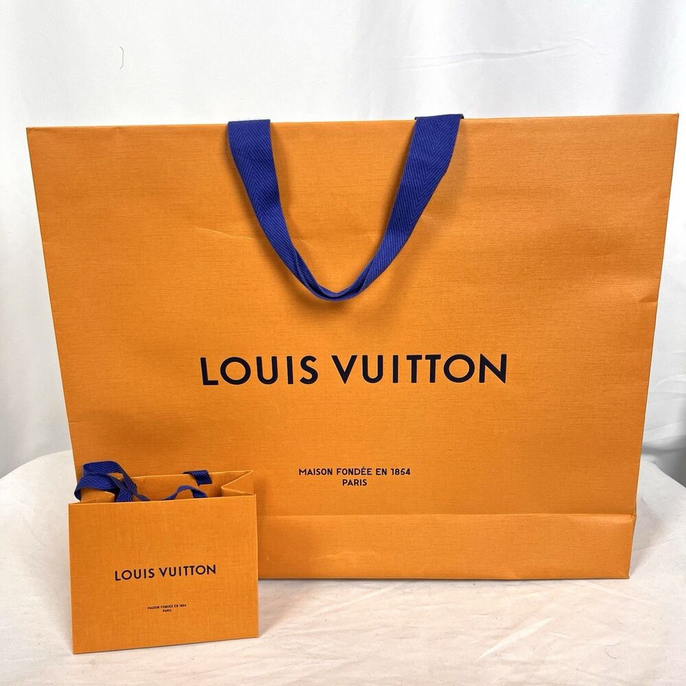 Louis Vuitton Gift Box Shopping Bag Small & Large Orange Blue Luxury Packaging